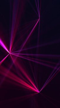 Vertical Video - High Speed Laser Light Show On Black Background With Flashing Neon Colored Laser Beams. This Music Stage Performance Background Animation Is Full HD And A Seamless Loop.