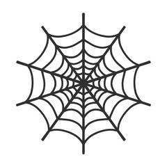 spider web illustration isolated on white and transparent background. spider web minimalism flat style vector