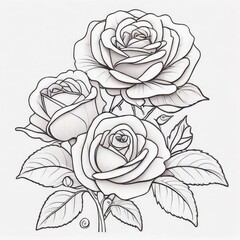 roses line art drawing