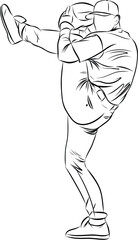 Baseball players in dynamic action in action