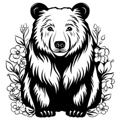 Bear clipart, valentine day, valentine clipart, cute bear svg, animal svg, animal eps, animal clipart, jungle png, tiger, animal, vector, tattoo, head, cat, wild, illustration, mammal, bear, logo, 