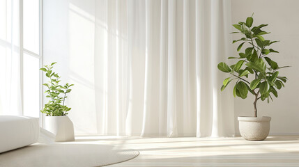 olive tree gracefully standing in the shadow of a white wall. The combination of natural beauty and architectural simplicity creates a tranquil scene,  conveying the serene ambiance of outdoor spaces.