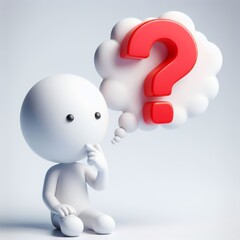 Fototapeta premium Thinking photography of 3D man with question mark