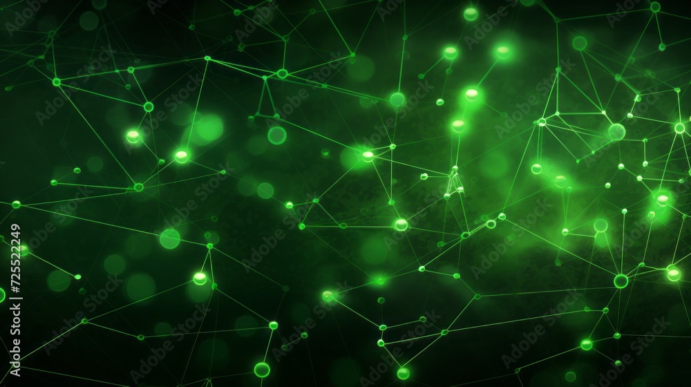Poster vibrant abstract green tech background with interconnected elements – high-tech digital design conce