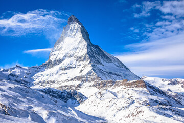 Scenic Matterhorn peak ridge in Zermatt, Valais