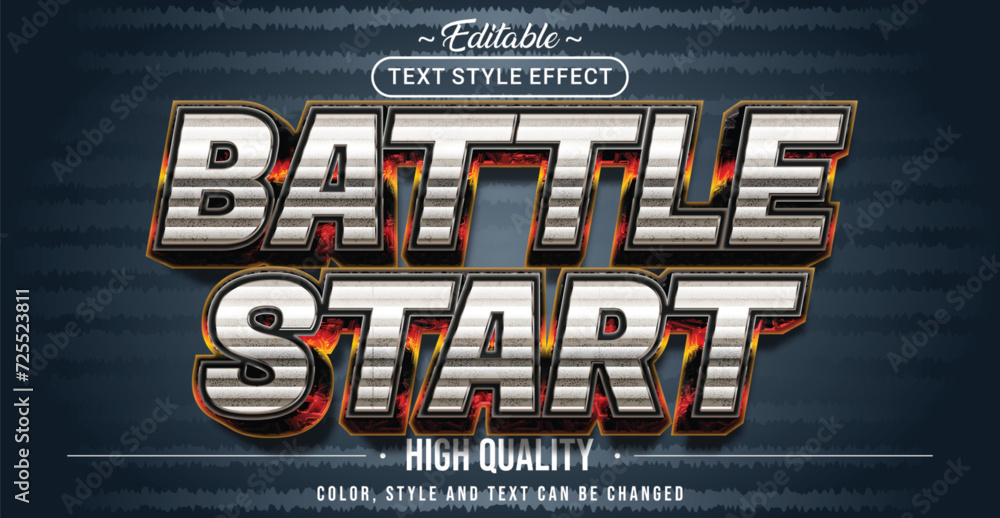Aufkleber editable text style effect - battle start text style theme.