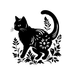 cat svg, cat floral svg, car lover svg, animal svg bundle, domestic pet svg, cat mom svg, cat bundle svg, cat mama svg, cat printable svg, flower svg, plant svg, floral svg, silhouette cat, cat, anima