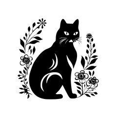 cat svg, cat floral svg, car lover svg, animal svg bundle, domestic pet svg, cat mom svg, cat bundle svg, cat mama svg, cat printable svg, flower svg, plant svg, floral svg, silhouette cat, cat, anima