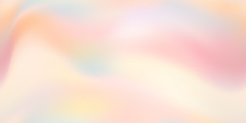 Dawn peachy pink pearl holographic seamless pattern. Minimalist nacre pastel bg with the soft abstract waves. Gradient mesh with foil holo effect. Vector illustration © Kusandra