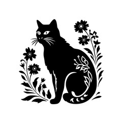 cat svg, cat floral svg, car lover svg, animal svg bundle, domestic pet svg, cat mom svg, cat bundle svg, cat mama svg, cat printable svg, flower svg, plant svg, floral svg, silhouette cat, cat, anima