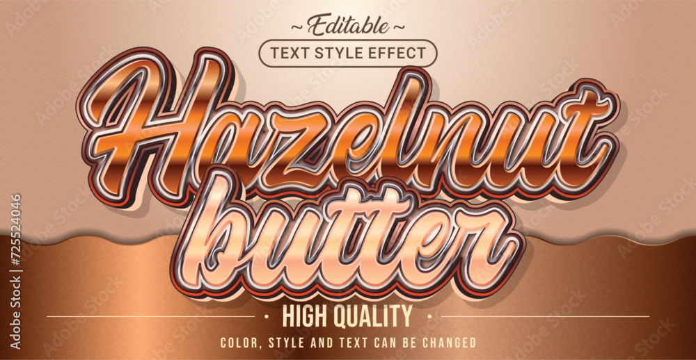 Aufkleber Editable text style effect - Hazelnut Butter text style theme.