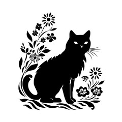 cat svg, cat floral svg, car lover svg, animal svg bundle, domestic pet svg, cat mom svg, cat bundle svg, cat mama svg, cat printable svg, flower svg, plant svg, floral svg, silhouette cat, cat, anima