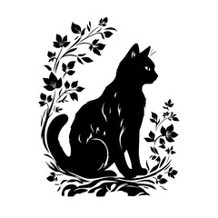 cat svg, cat floral svg, car lover svg, animal svg bundle, domestic pet svg, cat mom svg, cat bundle svg, cat mama svg, cat printable svg, flower svg, plant svg, floral svg, silhouette cat, cat, anima