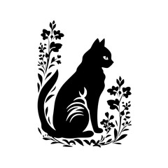 cat svg, cat floral svg, car lover svg, animal svg bundle, domestic pet svg, cat mom svg, cat bundle svg, cat mama svg, cat printable svg, flower svg, plant svg, floral svg, silhouette cat, cat, anima