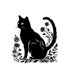 cat svg, cat floral svg, car lover svg, animal svg bundle, domestic pet svg, cat mom svg, cat bundle svg, cat mama svg, cat printable svg, flower svg, plant svg, floral svg, silhouette cat, cat, anima