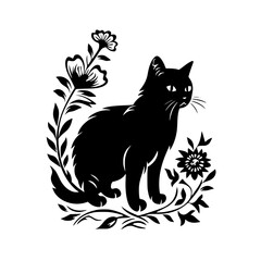 cat svg, cat floral svg, car lover svg, animal svg bundle, domestic pet svg, cat mom svg, cat bundle svg, cat mama svg, cat printable svg, flower svg, plant svg, floral svg, silhouette cat, cat, anima