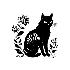 cat svg, cat floral svg, car lover svg, animal svg bundle, domestic pet svg, cat mom svg, cat bundle svg, cat mama svg, cat printable svg, flower svg, plant svg, floral svg, silhouette cat, cat, anima