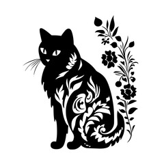 cat svg, cat floral svg, car lover svg, animal svg bundle, domestic pet svg, cat mom svg, cat bundle svg, cat mama svg, cat printable svg, flower svg, plant svg, floral svg, silhouette cat, cat, anima