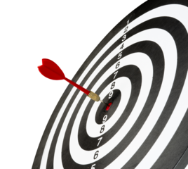 dart hitting target isolated