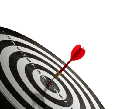 red dart hitting target isolated - Powered by Adobe