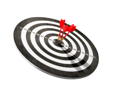 dart hitting target isolated element