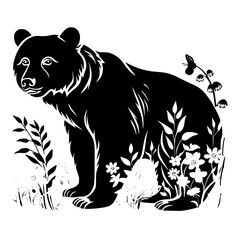 Bear clipart, valentine day, valentine clipart, cute bear svg, animal svg, animal eps, animal clipart, jungle png, tiger, animal, vector, tattoo, head, cat, wild, illustration, mammal, bear, logo, des