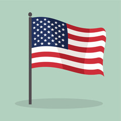 vector flat united states flag illustration