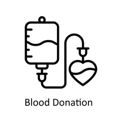 Blood Donation  vector outline icon style illustration. EPS 10 File