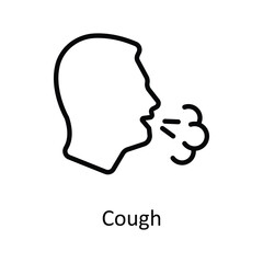 Cough vector outline icon style illustration. EPS 10 File