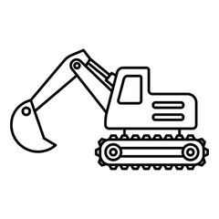 Excavator icon vector on trendy design