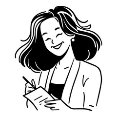 Woman smiling with papers in hand