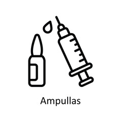 Ampullas vector outline icon style illustration. EPS 10 File