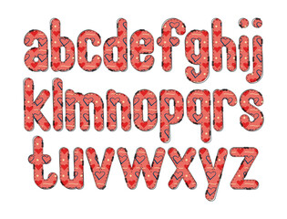 Versatile Collection of Red Romance Alphabet Letters for Various Uses