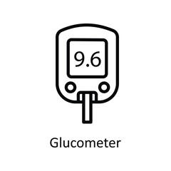 Glucometer vector outline icon style illustration. EPS 10 File