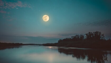 水面に反射する月の光