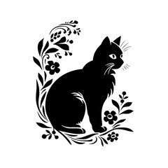 cat svg, cat floral svg, car lover svg, animal svg bundle, domestic pet svg, cat mom svg, cat bundle svg, cat mama svg, cat printable svg, flower svg, plant svg, floral svg, silhouette cat, cat, anima