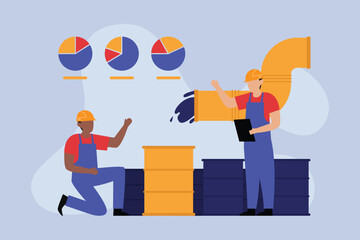 Opening or closing pipeline valve. Gas industry, gas transport system. 2d vector illustration