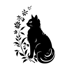 cat svg, cat floral svg, car lover svg, animal svg bundle, domestic pet svg, cat mom svg, cat bundle svg, cat mama svg, cat printable svg, flower svg, plant svg, floral svg, silhouette cat, cat, anima