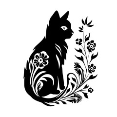 cat svg, cat floral svg, car lover svg, animal svg bundle, domestic pet svg, cat mom svg, cat bundle svg, cat mama svg, cat printable svg, flower svg, plant svg, floral svg, silhouette cat, cat, anima