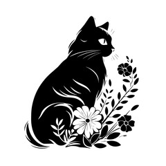 cat svg, cat floral svg, car lover svg, animal svg bundle, domestic pet svg, cat mom svg, cat bundle svg, cat mama svg, cat printable svg, flower svg, plant svg, floral svg, silhouette cat, cat, anima
