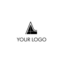 The letter A monogram logo concept has lines like a house architect, minimalist, suitable for personal brand logos or architects