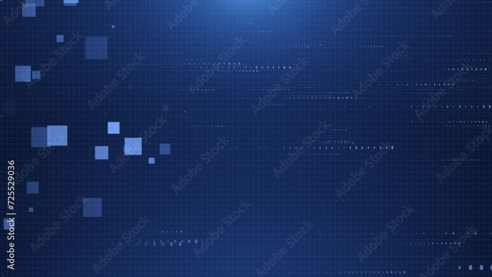 Poster abstract blue digital background. visualization of big data or network connection. 4k animation, sea