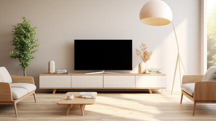 TV cabinet in a scandinavian decor living room