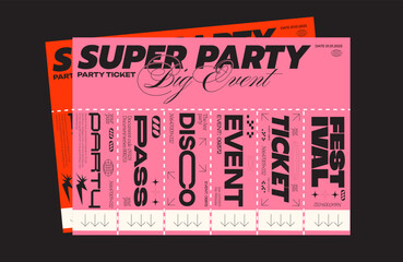 Control ticket bracelets for events, disco, festival, fan zone, party, staff. Vector mockup of a festival bracelet in a futuristic style - obrazy, fototapety, plakaty