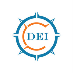 DEI letter design. DEI letter technology logo design on white background. DEI Monogram logo design for entrepreneur and business
