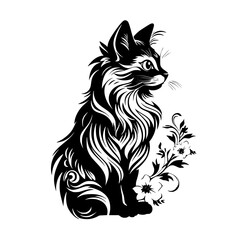 cat svg, cat floral svg, car lover svg, animal svg bundle, domestic pet svg, cat mom svg, cat bundle svg, cat mama svg, cat printable svg, flower svg, plant svg, floral svg, silhouette cat, cat, anima