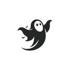 cute ghost logo vector illustration template design