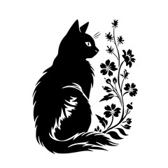 cat svg, cat floral svg, car lover svg, animal svg bundle, domestic pet svg, cat mom svg, cat bundle svg, cat mama svg, cat printable svg, flower svg, plant svg, floral svg, silhouette cat, cat, anima