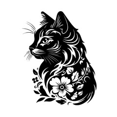 cat svg, cat floral svg, car lover svg, animal svg bundle, domestic pet svg, cat mom svg, cat bundle svg, cat mama svg, cat printable svg, flower svg, plant svg, floral svg, silhouette cat, cat, anima