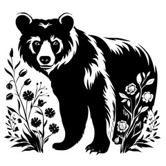 Bear clipart, valentine day, valentine clipart, cute bear svg, animal svg, animal eps, animal clipart, jungle png, tiger, animal, vector, tattoo, head, cat, wild, illustration, mammal, bear, logo,